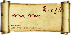 Révay Ákos névjegykártya
